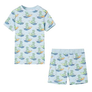 Pijama de manga curta para crian&ccedil;a azul-claro 104