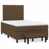 vidaXL Cama boxspring com colch&atilde;o 120x190 cm tecido castanho-escuro