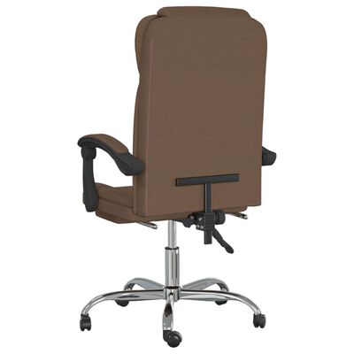 vidaXL Cadeira de escritório reclinável tecido castanho