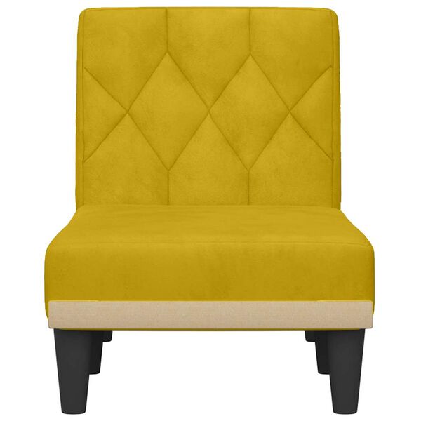 vidaXL Chaise longue veludo amarelo