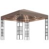 vidaXL Gazebo com cord&otilde;es de luzes LED 3x3 m cinza-acastanhado