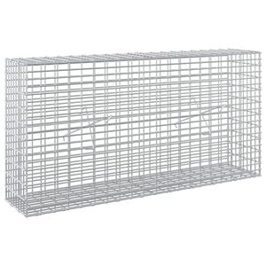 vidaXL Gabione com Fio de 5 mm e Malha de 5x2,5 cm 100x20x50 cm