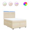 vidaXL Cama com molas/colch&atilde;o 140x190 cm tecido cor creme