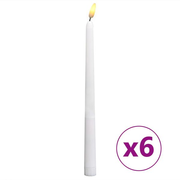 vidaXL Velas para casti&ccedil;al c/ luzes LED sem chama 6 pcs branco quente