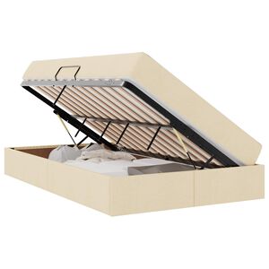 vidaXL Cama com arruma&ccedil;&atilde;o e colch&atilde;o Creme 120 x 200 cm Poli&eacute;ster