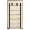 vidaXL Sapateira com cobertura 58x28x106 cm tecido cor creme