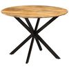 vidaXL Mesa de jantar &Oslash;110x78 cm madeira de mangueira maci&ccedil;a e a&ccedil;o