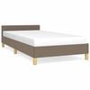 vidaXL Estrutura cama sem colch&atilde;o 100x200 cm tecido cinza-acastanhado