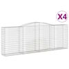 vidaXL Cestos gabi&atilde;o arqueados 4pcs 400x50x140/160cm ferro galvanizado