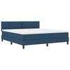 vidaXL Cama Box com colch&atilde;o com cabeceira Azul 180 x 200 cm tecido