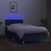 vidaXL Cama box spring c/ colch&atilde;o e LED 80x200 cm tecido azul