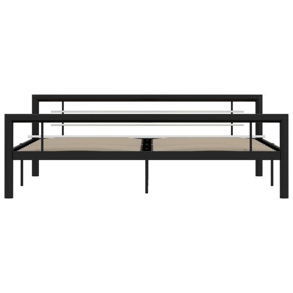vidaXL Estrutura de cama 180x200 cm metal preto e branco