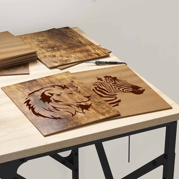 vidaXL Pain&eacute;is de Decora&ccedil;&atilde;o 50 pcs Carvalho Defumado 15 x 21 x 0.27 cm