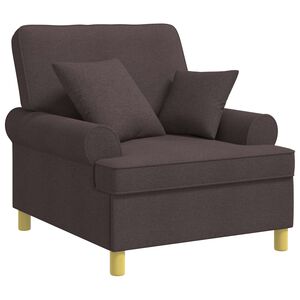 vidaXL Poltrona XL com almofadas Marrom Escuro Tecido