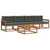 vidaXL Conjunto de Sof&aacute;s para Exterior 5 pcs Natural e Antracite