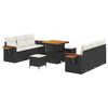 vidaXL Conjunto de Sof&aacute; de Jardim 9 pcs Preto vime PE