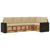 vidaXL Conjunto de Sof&aacute;s para Exterior 5 unid. Natural e Bege