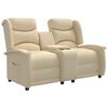 vidaXL Sof&aacute; reclin&aacute;vel 2 lugares c/ suportes copos tecido cor creme