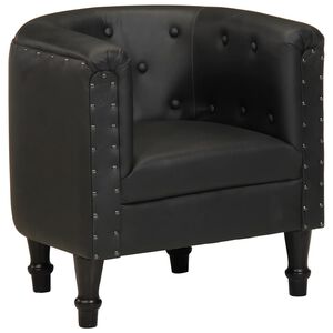 vidaXL Poltrona couro genu&iacute;no preto
