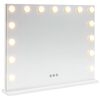 vidaXL Espelho de Maquiagem LED Branco 58 x 10 x 47 cm Vidro e A&ccedil;o