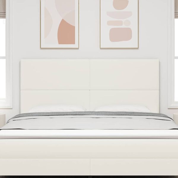 vidaXL Cabeceira com cabeceira Creme 180 cm Couro Sint&eacute;tico