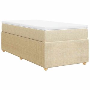 vidaXL Cama com molas/colch&atilde;o 80x200 cm tecido cor cr&egrave;me