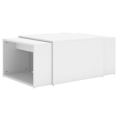 vidaXL 3pcs conjunto mesas centro 60x60x38cm madeira processada branco