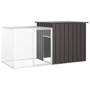 vidaXL Galinheiro 200x91x100 cm a&ccedil;o galvanizado antracite
