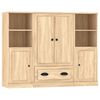 vidaXL Aparadores altos 3 pcs derivados de madeira cor carvalho sonoma