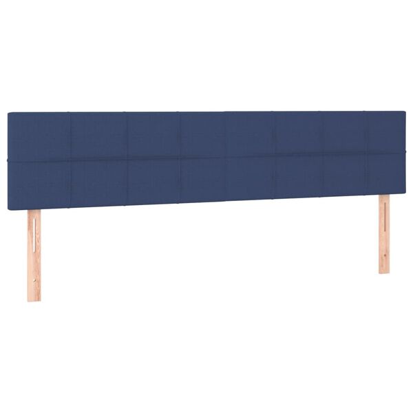 vidaXL Cabeceira de cama 2 pcs tecido 80x5x78/88 cm azul