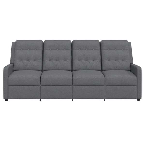 vidaXL Sof&aacute; de massagens reclin&aacute;vel 4 lugares tecido cinzento-claro