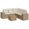 vidaXL 6 pcs conjunto de sof&aacute;s p/ jardim com almofad&otilde;es vime PE bege