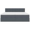 vidaXL Cama com luzes de tira LED Cinza Escuro 200 x 200 cm Veludo