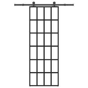 vidaXL Porta deslizante c/ conj. ferragens 76x205cm vidro ESG/alum&iacute;nio