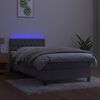 vidaXL Cama box spring c/ colch&atilde;o/LED 100x200 cm veludo cinzento-claro