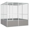 vidaXL Gaiola p/ p&aacute;ssaros 213,5x217,5x211,5cm a&ccedil;o galvanizado cinzento