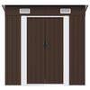 vidaXL Abrigo de jardim 194x121x181 cm a&ccedil;o castanho