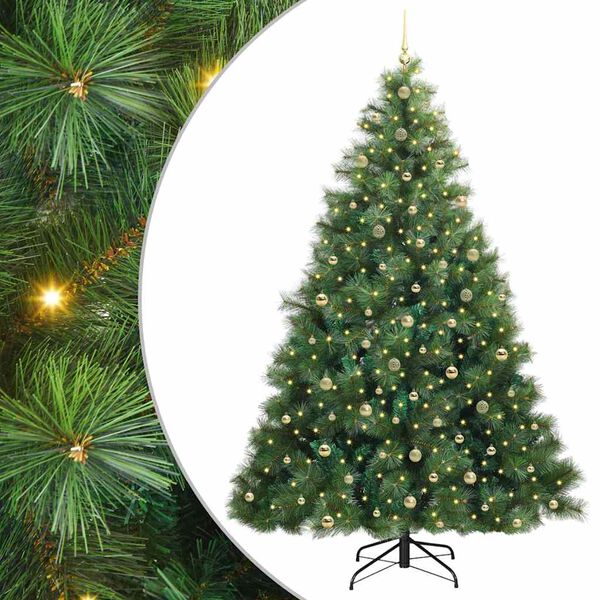 vidaXL &Aacute;rvore de Natal Artificial com 300 LEDs Verde 240 cm PE e PVC