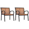 vidaXL Cadeiras de jardim 2 pcs a&ccedil;o e WPC preto e castanho