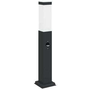 vidaXL Lumin&aacute;ria de poste com sensor, 50 cm, preta, IP44