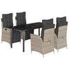 vidaXL 5 pcs conjunto de jantar p/ jardim c/ almofad&otilde;es cinzento claro