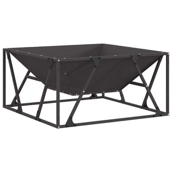 vidaXL Fire Pit Preto 80 x 80 x 40 cm A&ccedil;o