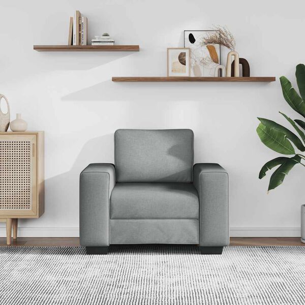 vidaXL Poltrona tecido 60 cm cinzento-claro