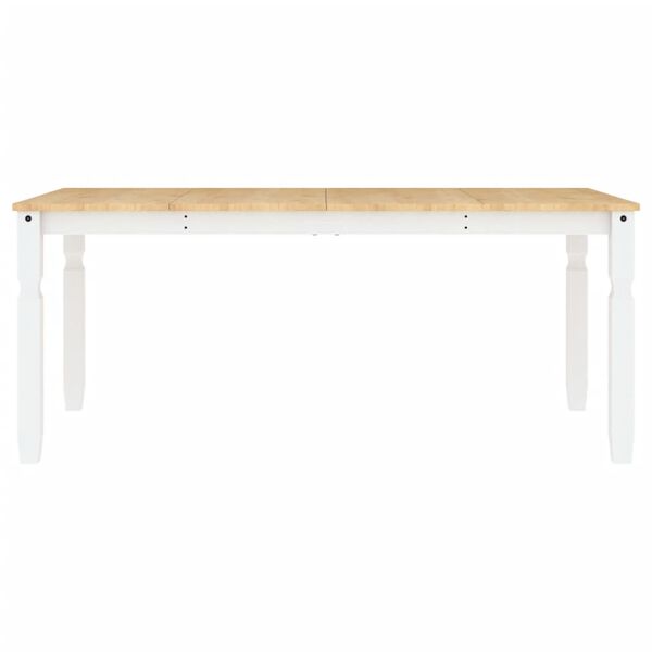 vidaXL Mesa de jantar Corona 180x90x75 cm madeira pinho maci&ccedil;a branco