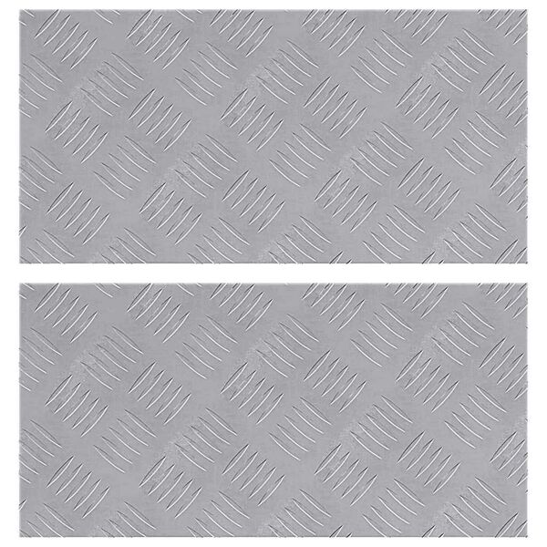 vidaXL Degrau Retangular 2 pcs Prateado 50 x 25 cm Alum&iacute;nio