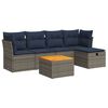 vidaXL 6 pcs conjunto sof&aacute;s de jardim com almofad&otilde;es vime cinzento