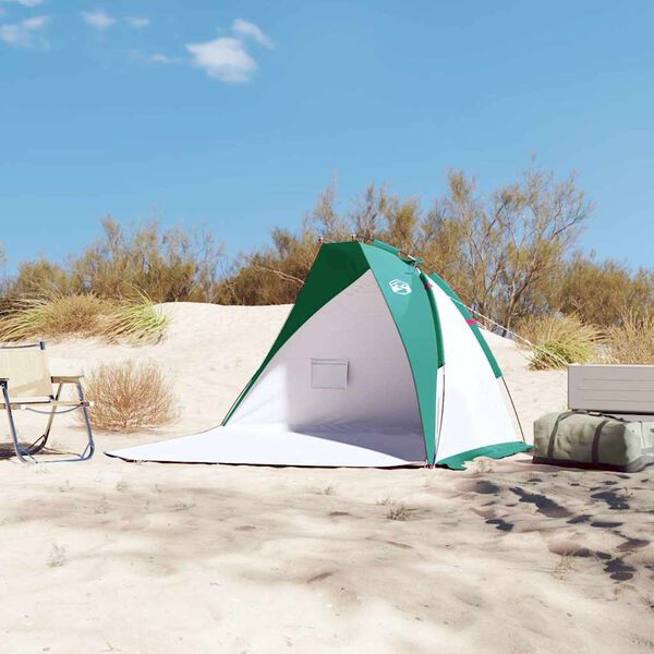 vidaXL Tenda de praia 268x223x125 cm poliéster 185T verde-mar
