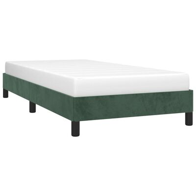 vidaXL Estrutura de cama 100x200 cm veludo verde-escuro