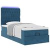 vidaXL Estrutura cama otomana com colch&otilde;es azul escuro 90x190cm veludo