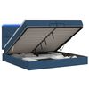 vidaXL Cama Ottoman com Colch&atilde;o e LED Azul 200 x 200 cm Tecido
